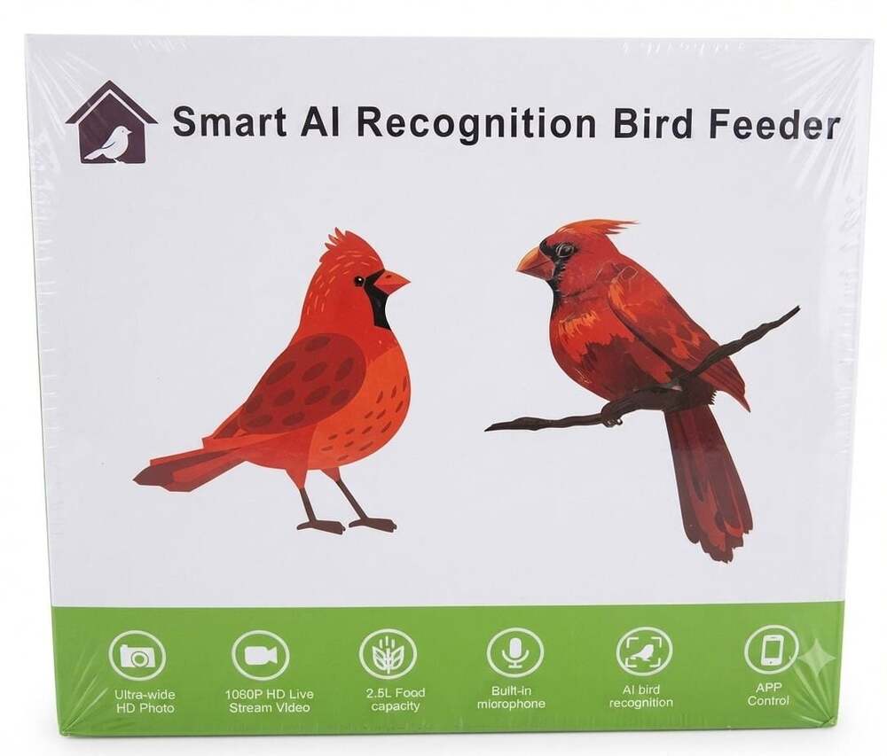 Smart AI Recognition Bird Feeder with 1080P HD Remote Control Camera